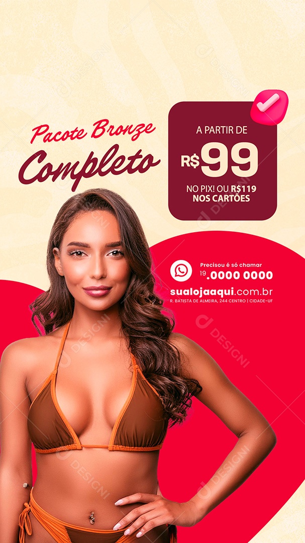 Story Bronzeamento Pacote Bronze Completo Social Media PSD Editável