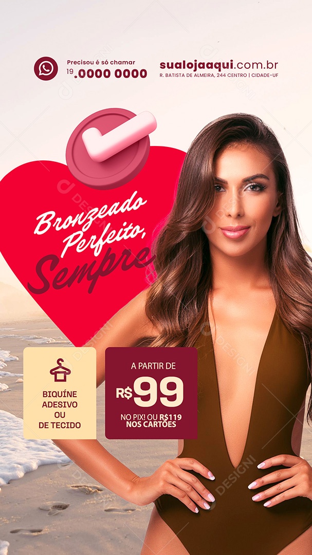 Story Bronzeamento Bronzeado Perfeito Sempre Social Media PSD Editável