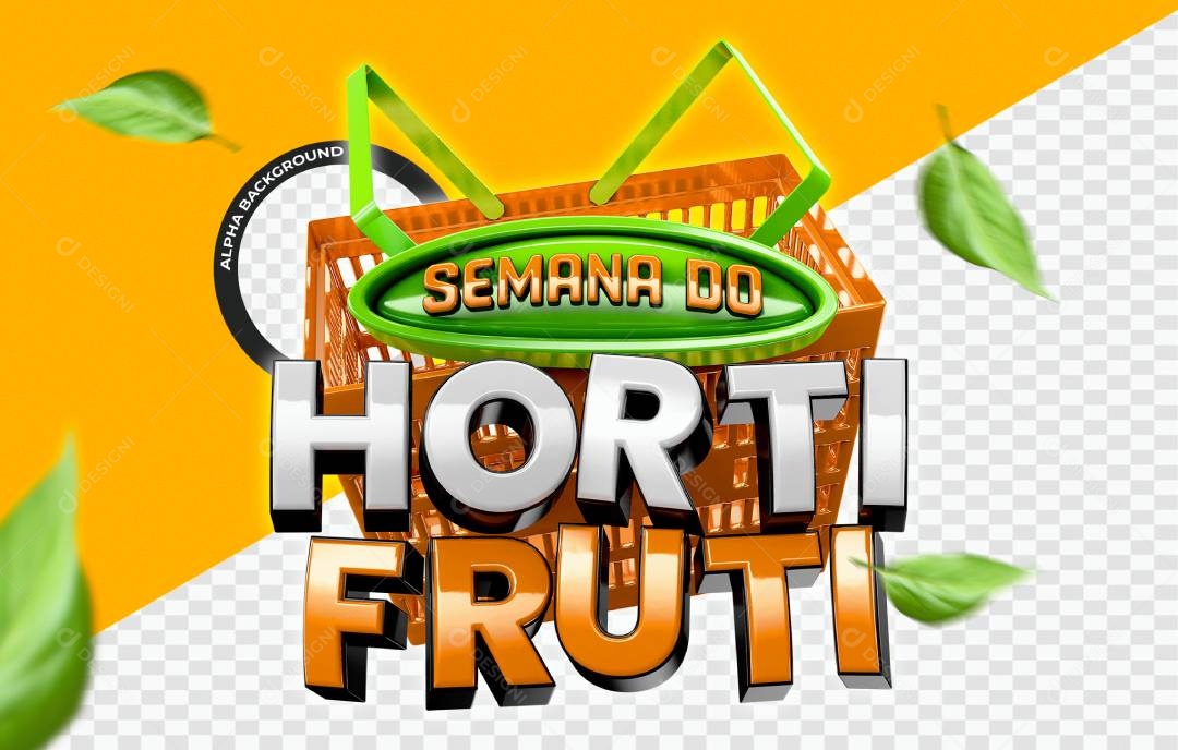 Semana do Hortifruti Selo 3D Para Composição PSD