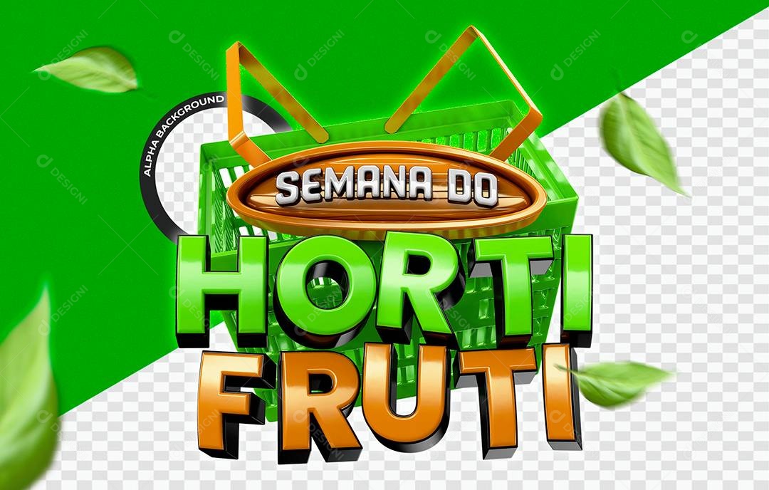 Semana do Hortifruti Selo 3D Para Composição PSD