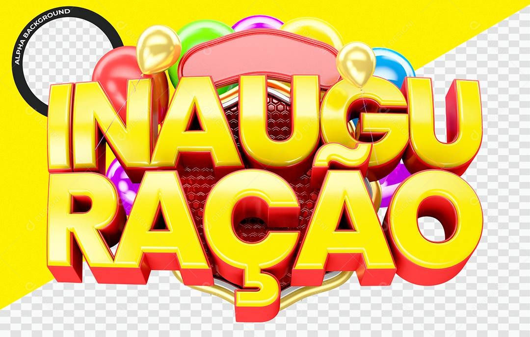 Inauguração Selo 3D Para Composição PSD