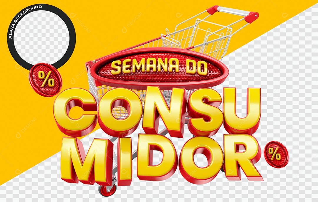 Semana Do Consumidor Selo 3D para Composição PSD