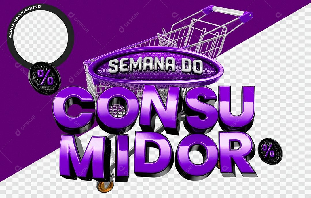 Semana Do Consumidor Selo 3D para Composição PSD