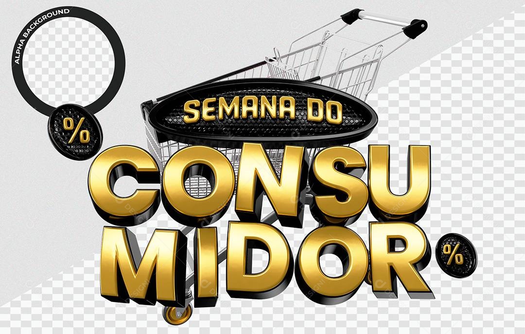 Semana Do Consumidor Selo 3D para Composição PSD