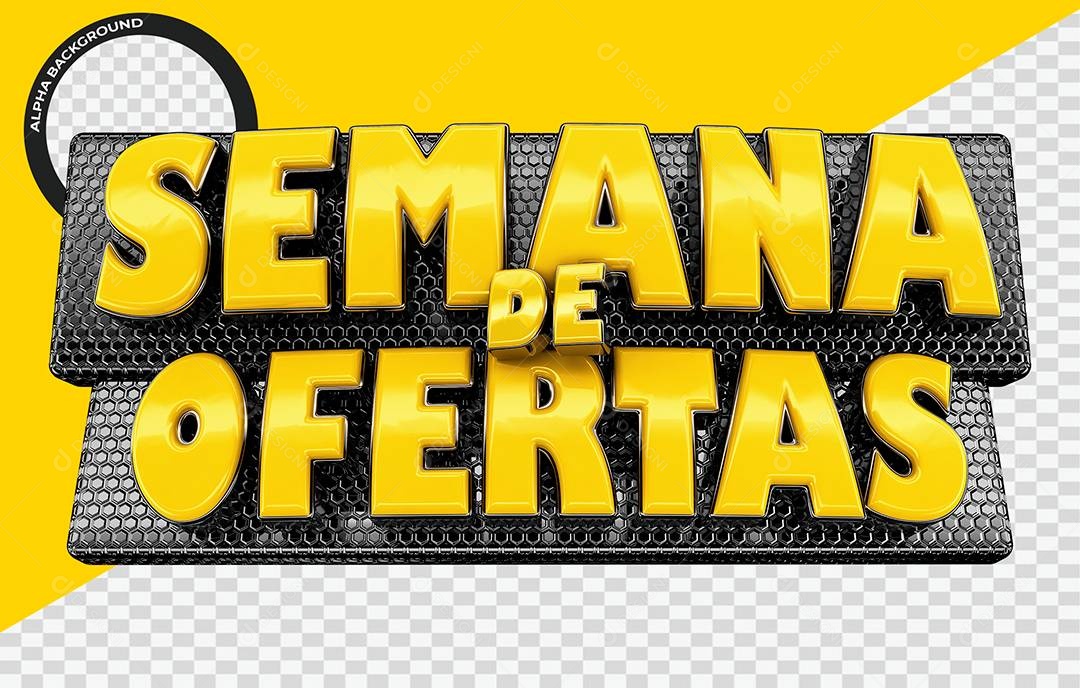 Semana de Ofertas Selo 3D Para Composição PSD