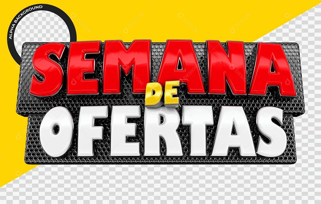 Semana de Ofertas Selo 3D Para Composição PSD