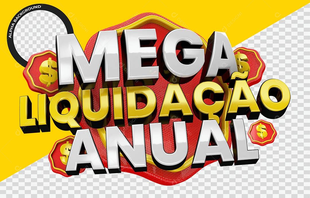 Mega Liquidação Anual Selo 3D Para Composição PSD