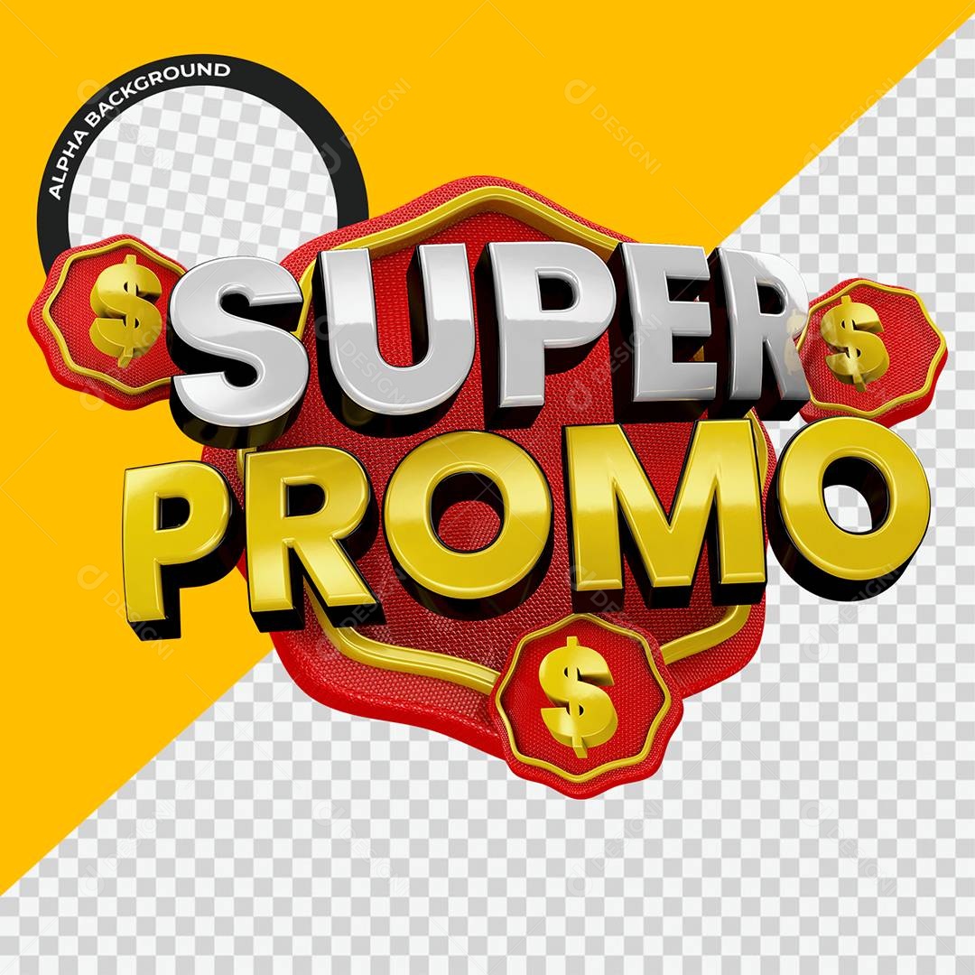 Super Promo Selo 3D Para Composição PSD