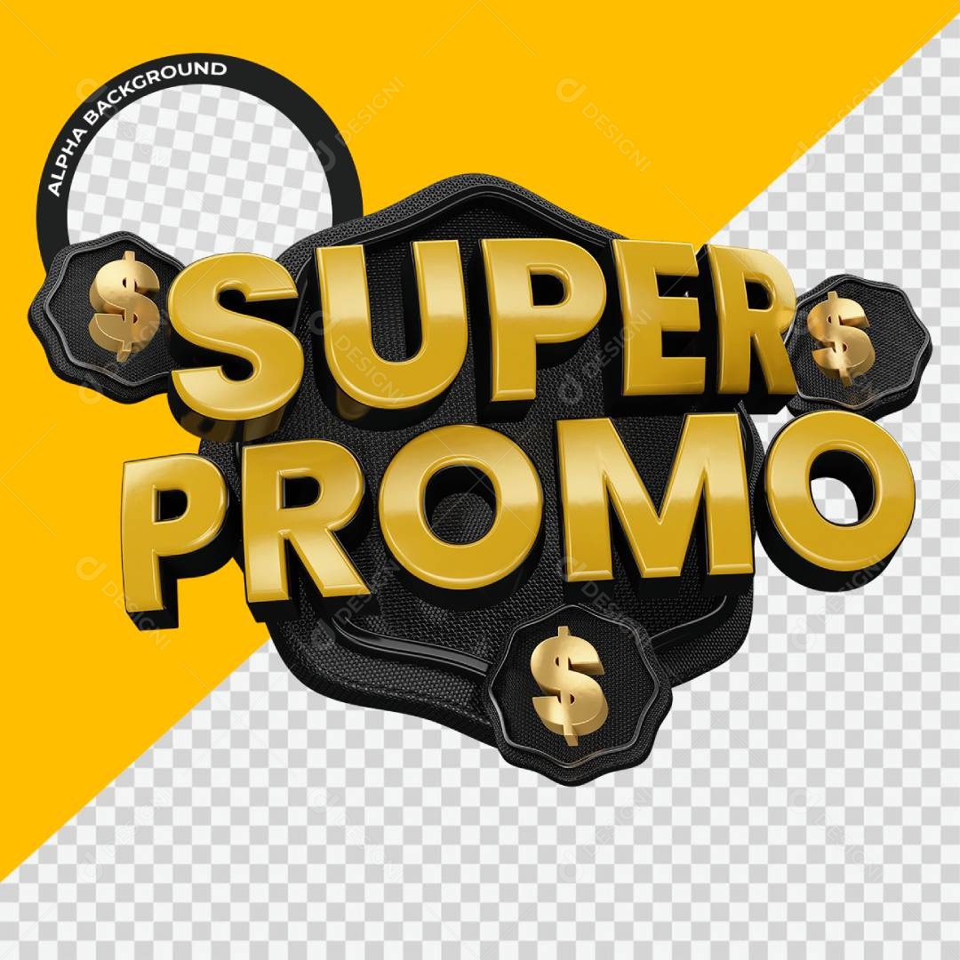 Super Promo Selo 3D Para Composição PSD