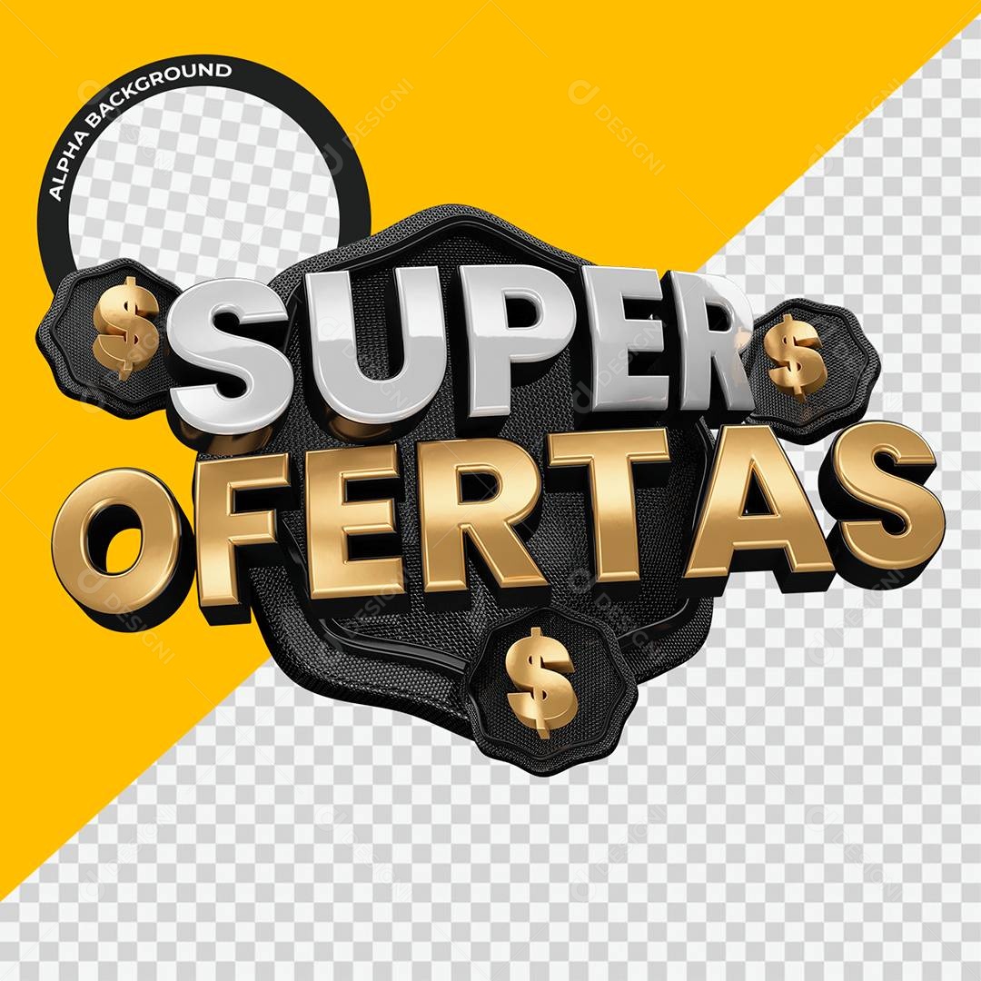 Super Ofertas  Selo 3D Para Composição PSD