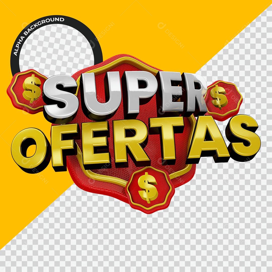 Super Ofertas  Selo 3D Para Composição PSD