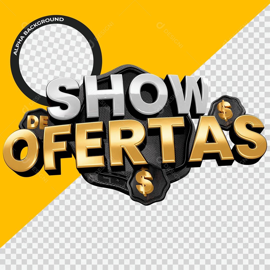 Show de Ofertas  Selo 3D Para Composição PSD