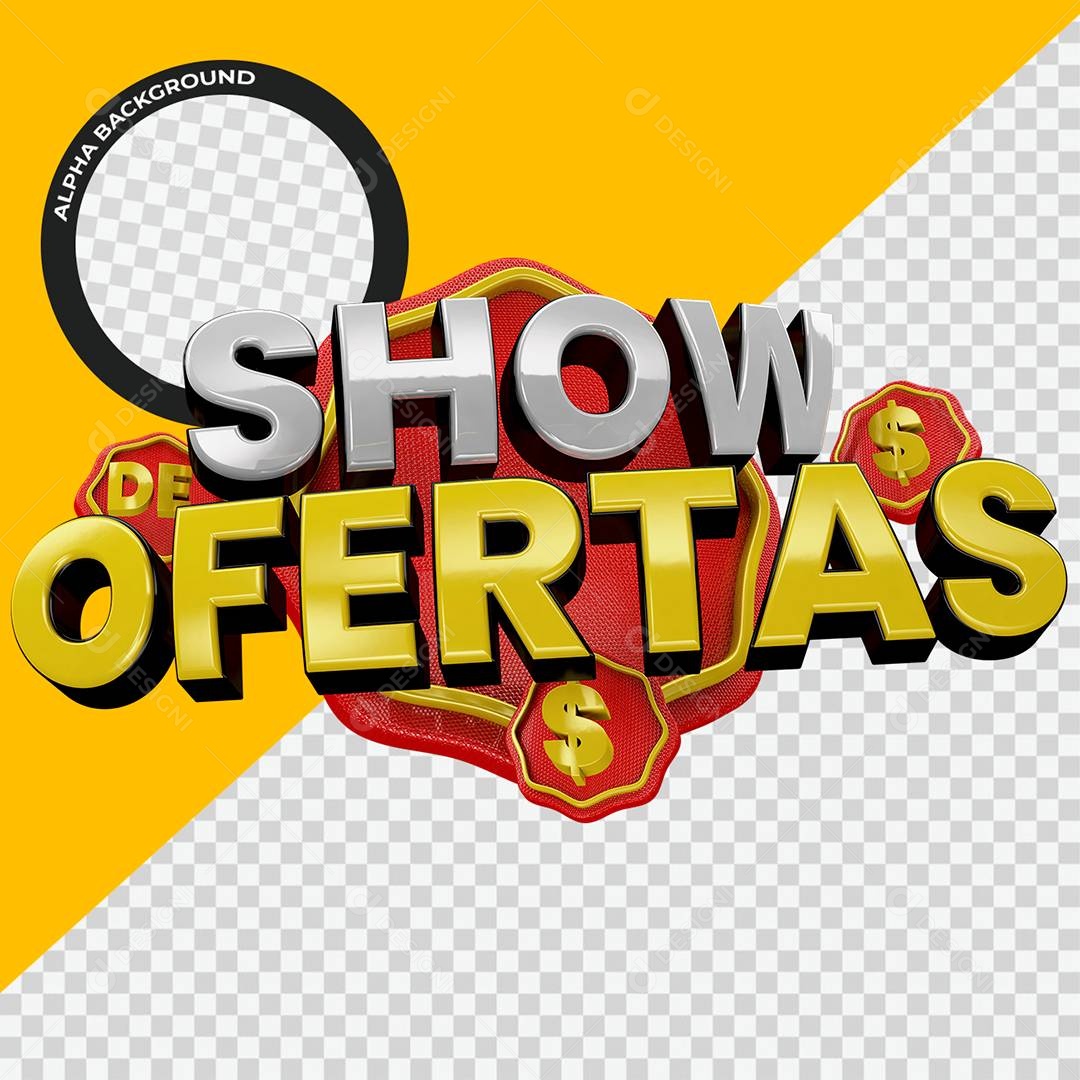 Show de Ofertas  Selo 3D Para Composição PSD
