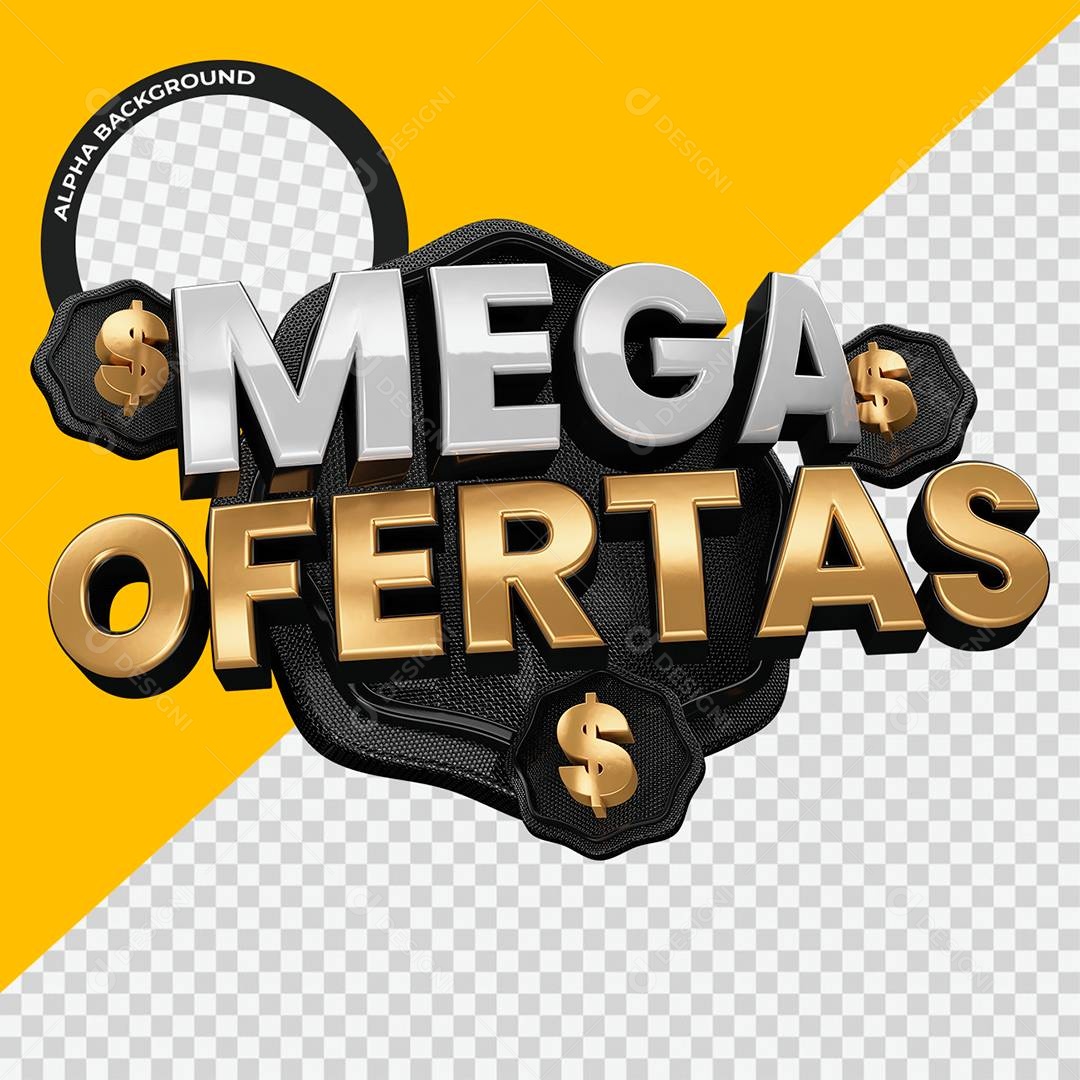 Mega Ofertas Selo 3D Para Composição PSD