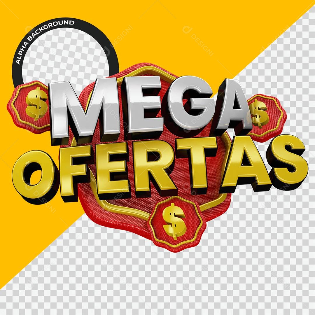 Mega Ofertas Selo 3D Para Composição PSD