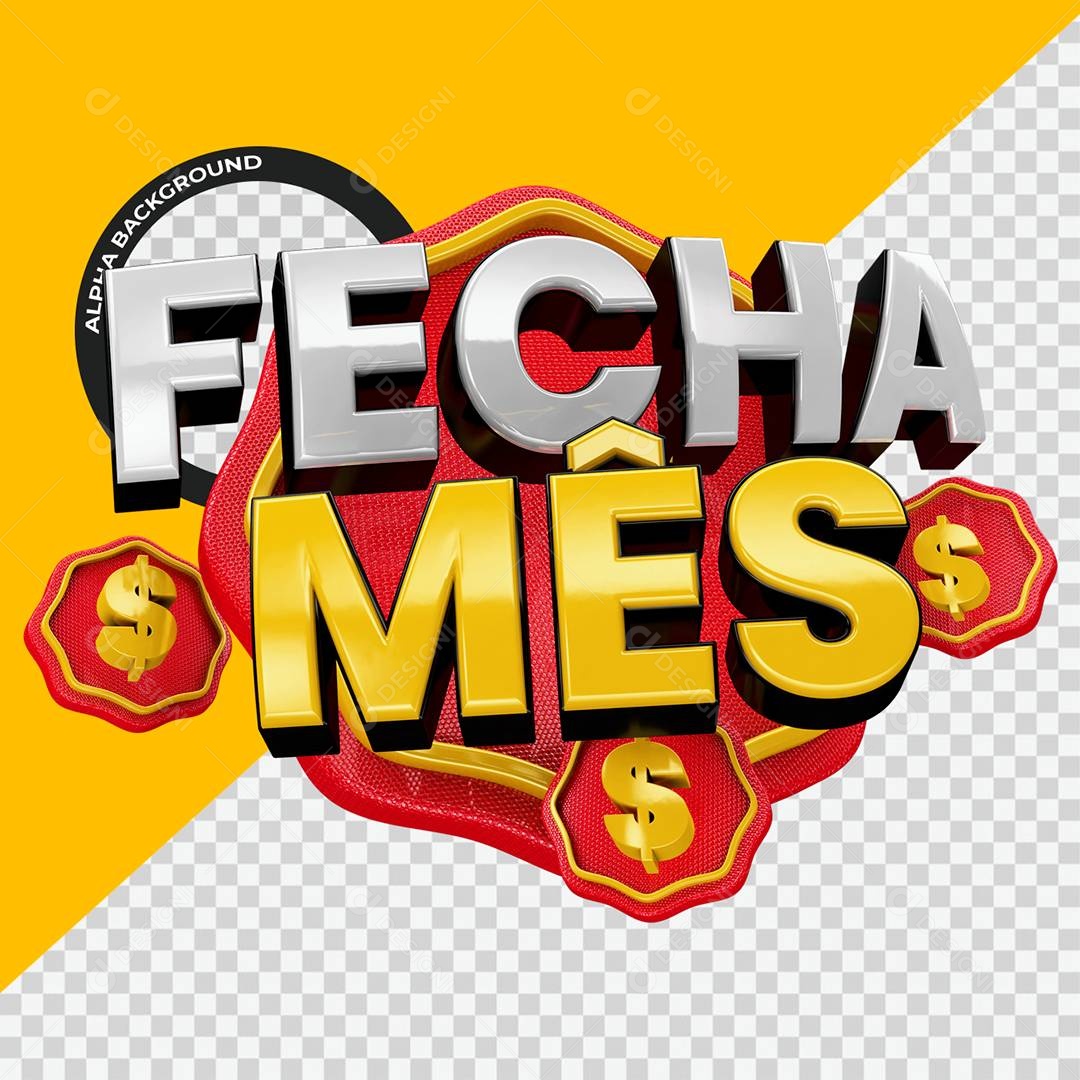 Fecha Mês Selo 3D Para Composição PSD