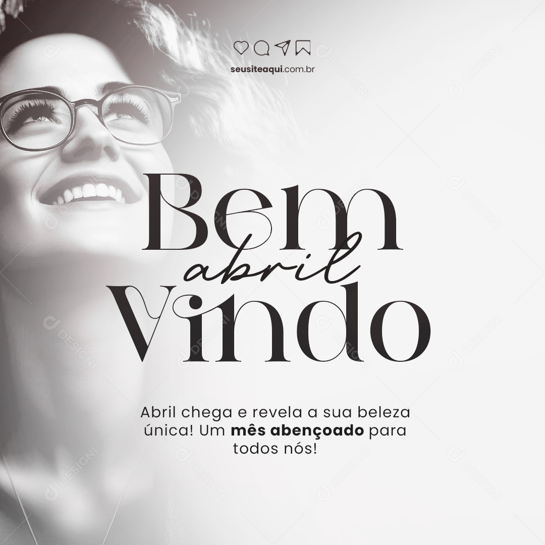 Bem Vindo Abril Mês Abençoado Social Media PSD Editável