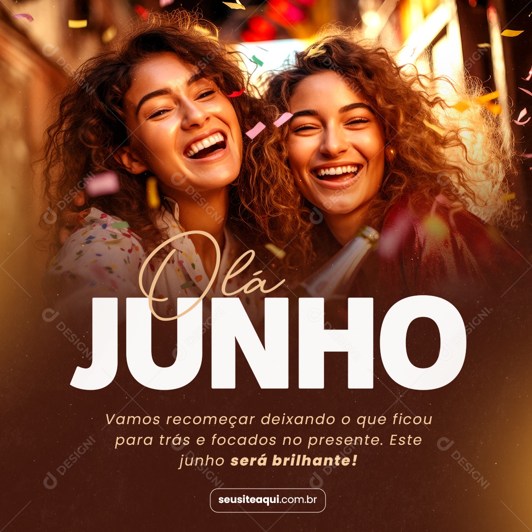 Bem Vindo Mês de Junho Será Brilhante Social Media PSD Editável