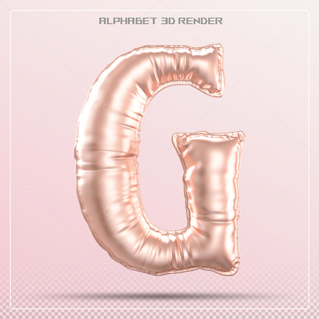 Elemento 3D Letra G Rosa Para Composição PSD