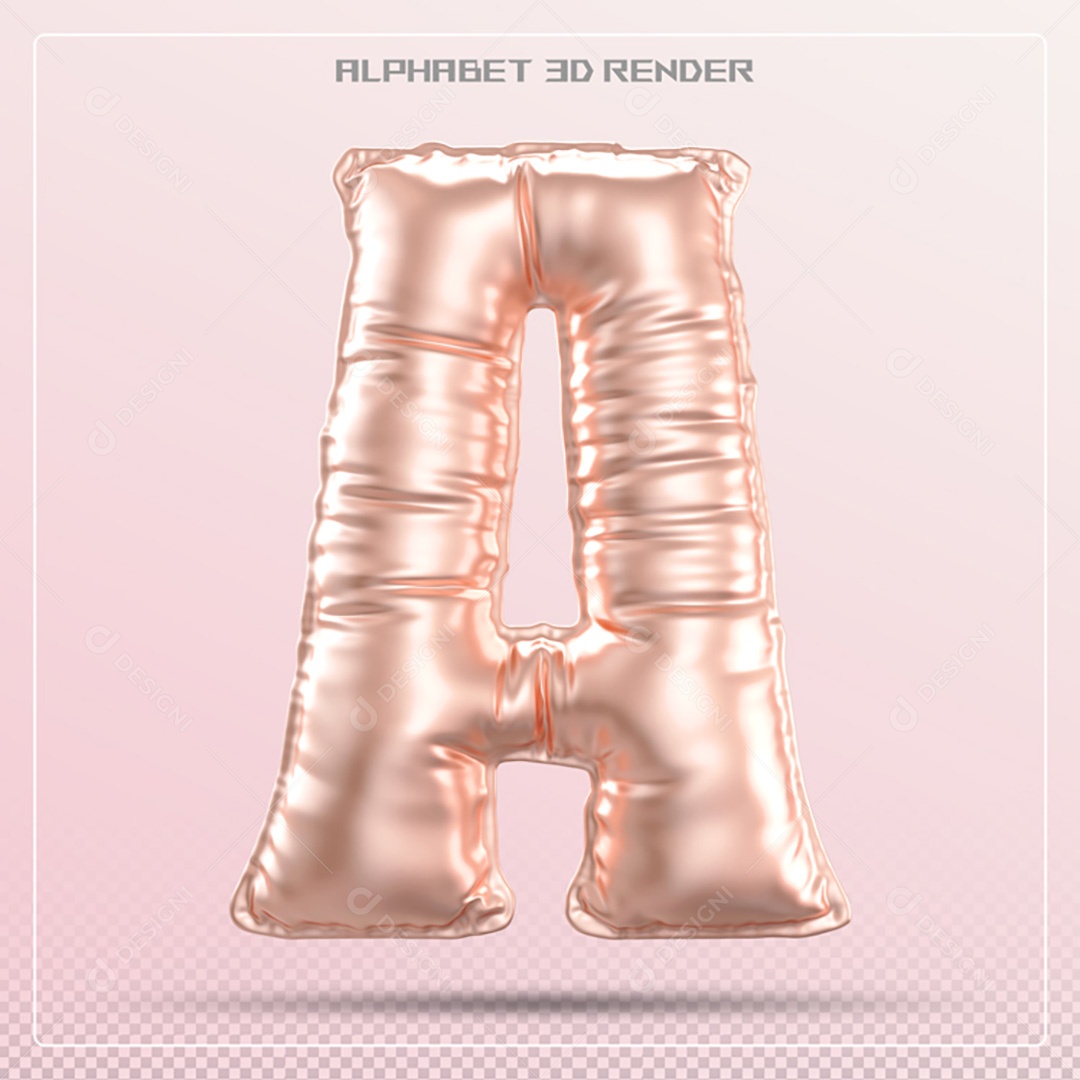 Elemento 3D Letra A Colorida Para Composição PSD