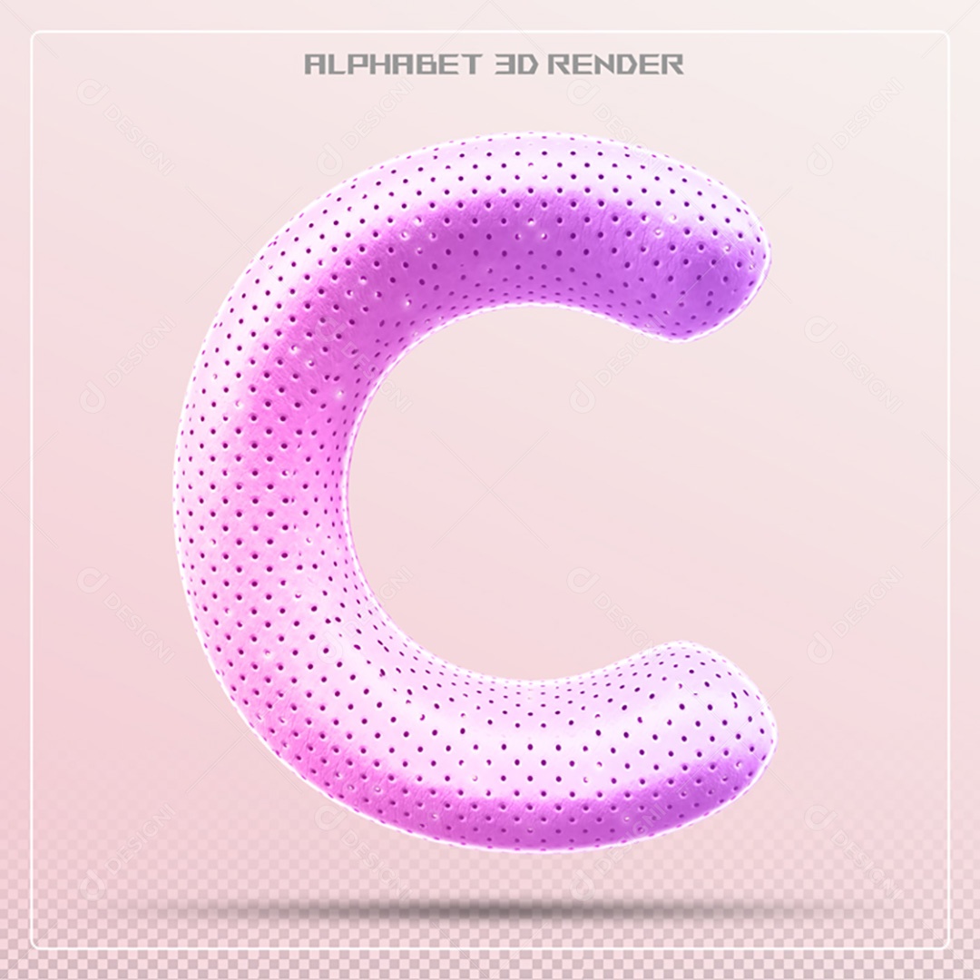 Elemento 3D Letra C Colorida Para Composição PSD