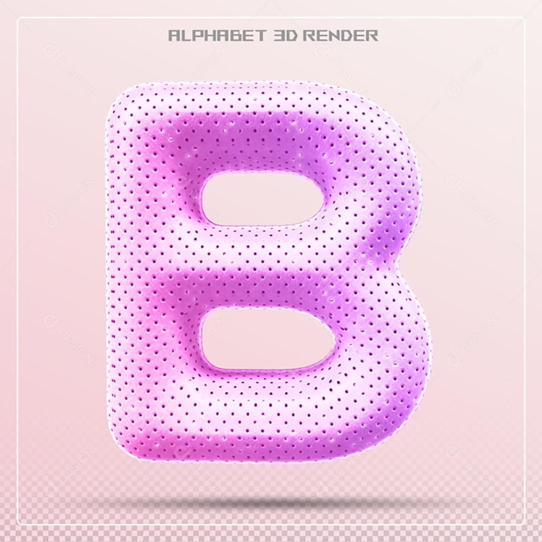 Elemento 3D Letra B Colorida Para Composição PSD