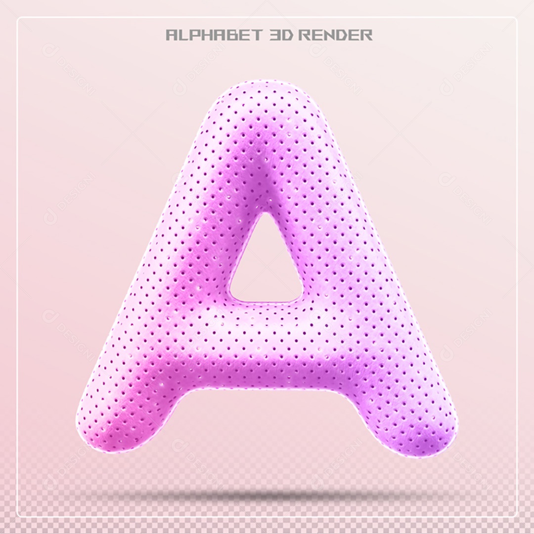 Elemento 3D Letra A Colorida Para Composição PSD