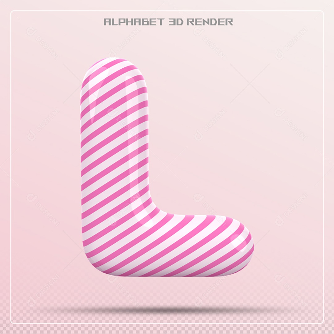 Elemento 3D Letra L Colorida Para Composição PSD