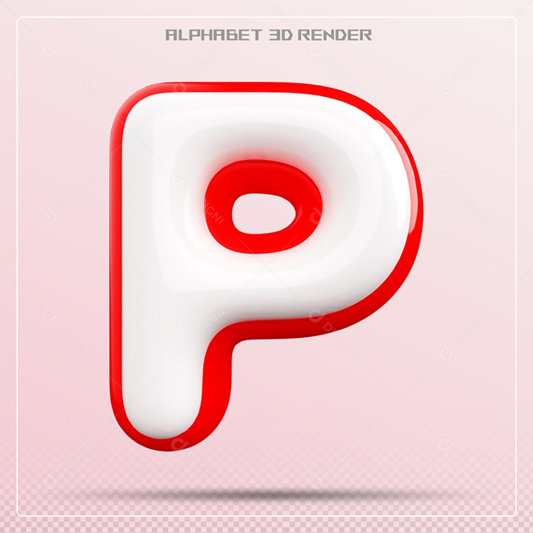 Elemento 3D Letra P Colorida Para Composição PSD