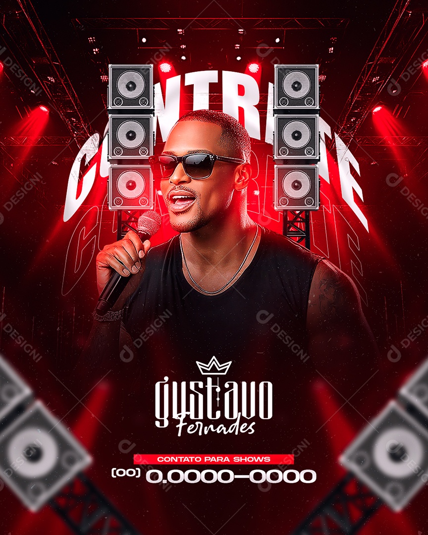 Flyer Contrate Gustavo Fernades Social Media PSD Editável