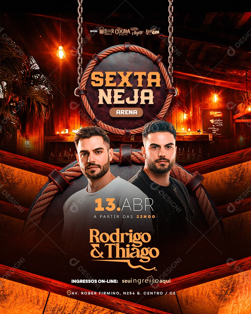 Flyer Sexta Neja Arena Social Media PSD Editável