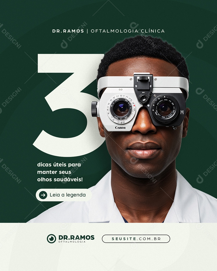 Oftalmologia Clínica Três Dicas Úteis Social Media PSD Editável