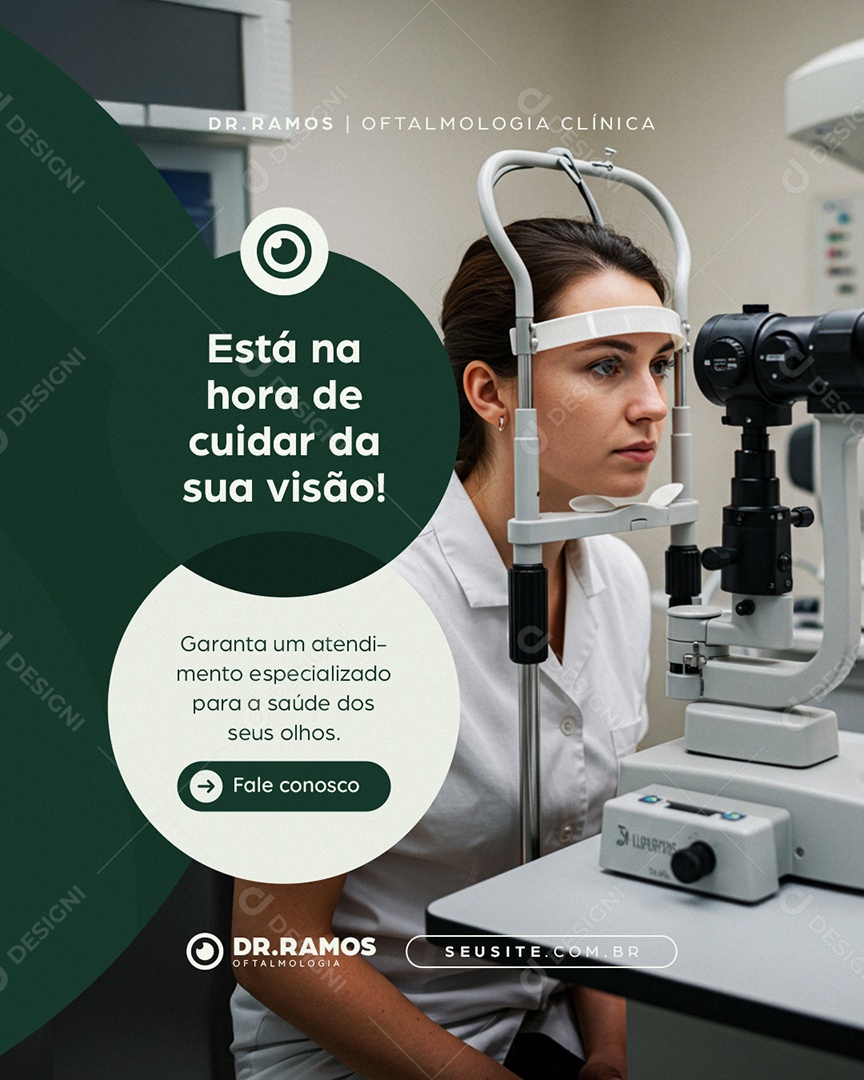 Oftalmologia Clínica Está na Hora de Cuidar da Sua Visão Social Media PSD Editável