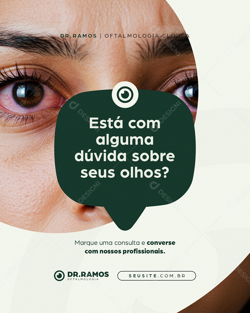 Oftalmologia Clínica Está com Alguma Dúvida Social Media PSD Editável