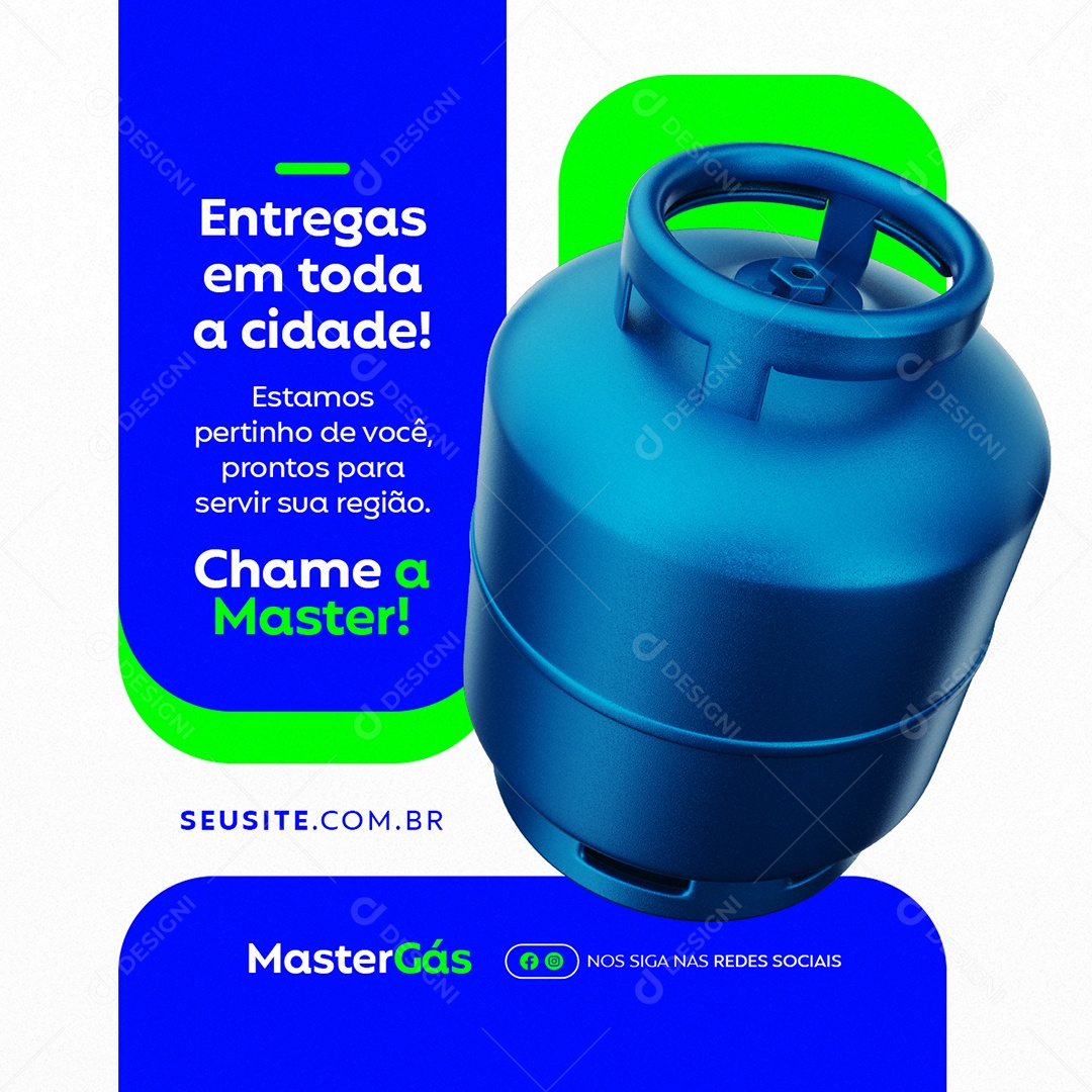 Distribuidora de Gás Entregas em Toda a Cidade Social Media PSD Editável