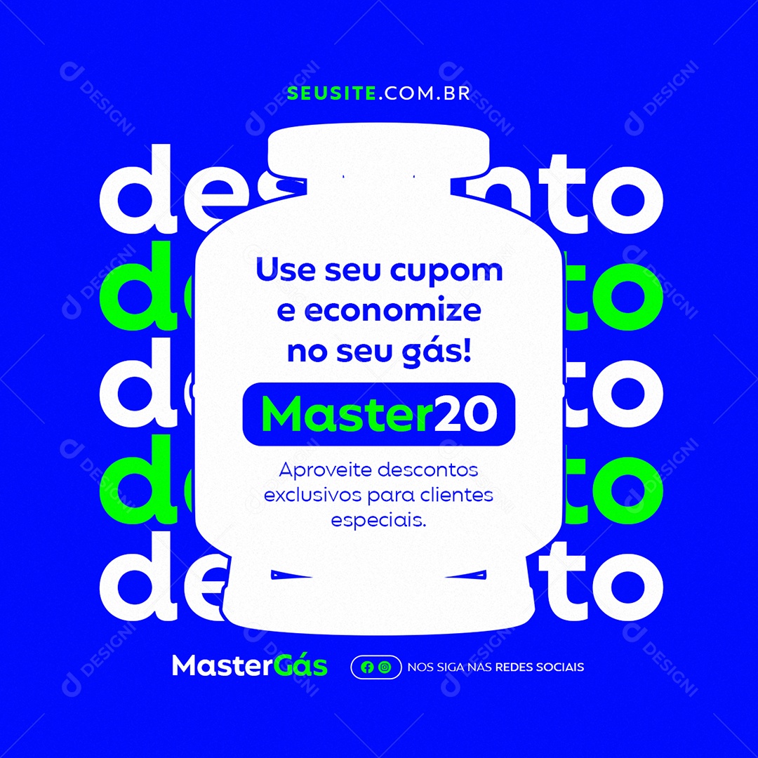 Distribuidora de Gás Use seu Cupom e Economize Social Media PSD Editável