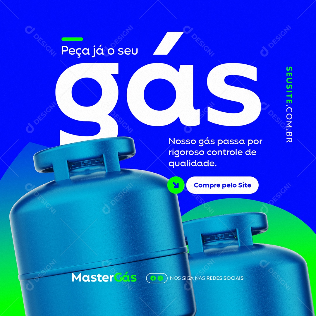Distribuidora de Gás Peça Já o Seu Gás Social Media PSD Editável
