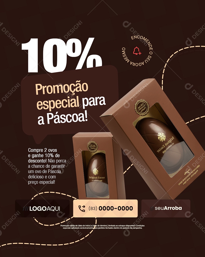Chocolateria Promoção Especial para a Páscoa Social Media PSD Editável