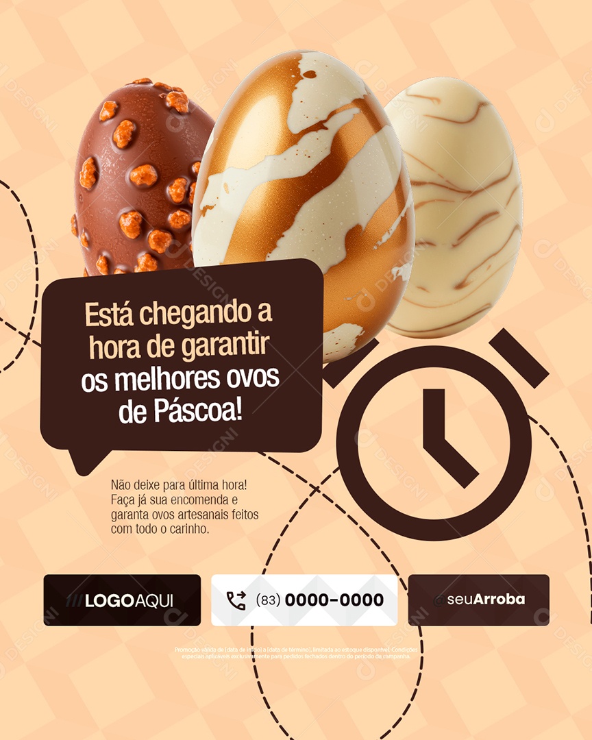 Chocolateria Os Melhores Ovos de Páscoa Social Media PSD Editável