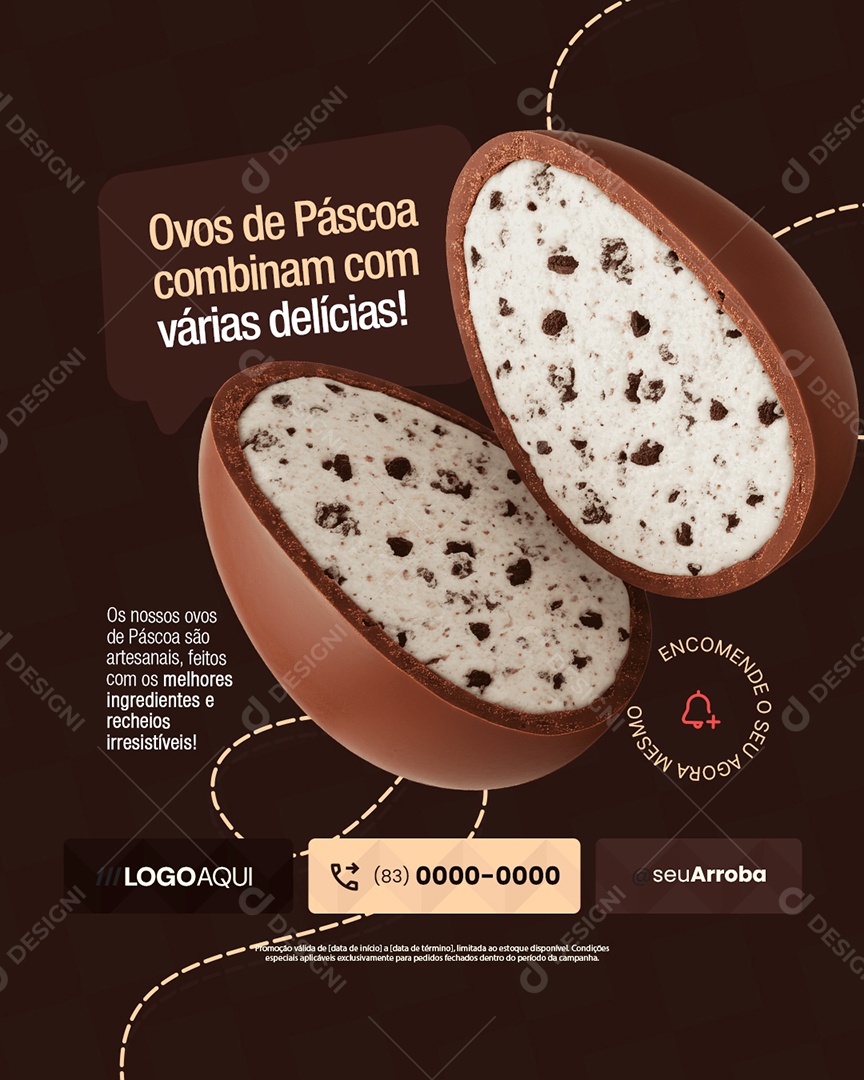 Chocolateria Ovos de Páscoa Combinam com Várias Delícias Social Media PSD Editável