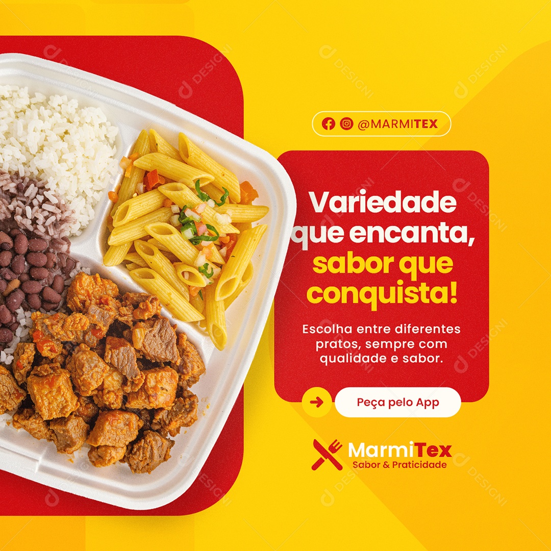 Marmita Variedade Que Encanta Sabor Que Conquista Social Media PSD Editável