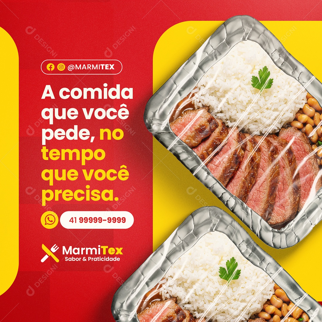Marmita A Comida Que Você Pede Social Media PSD Editável