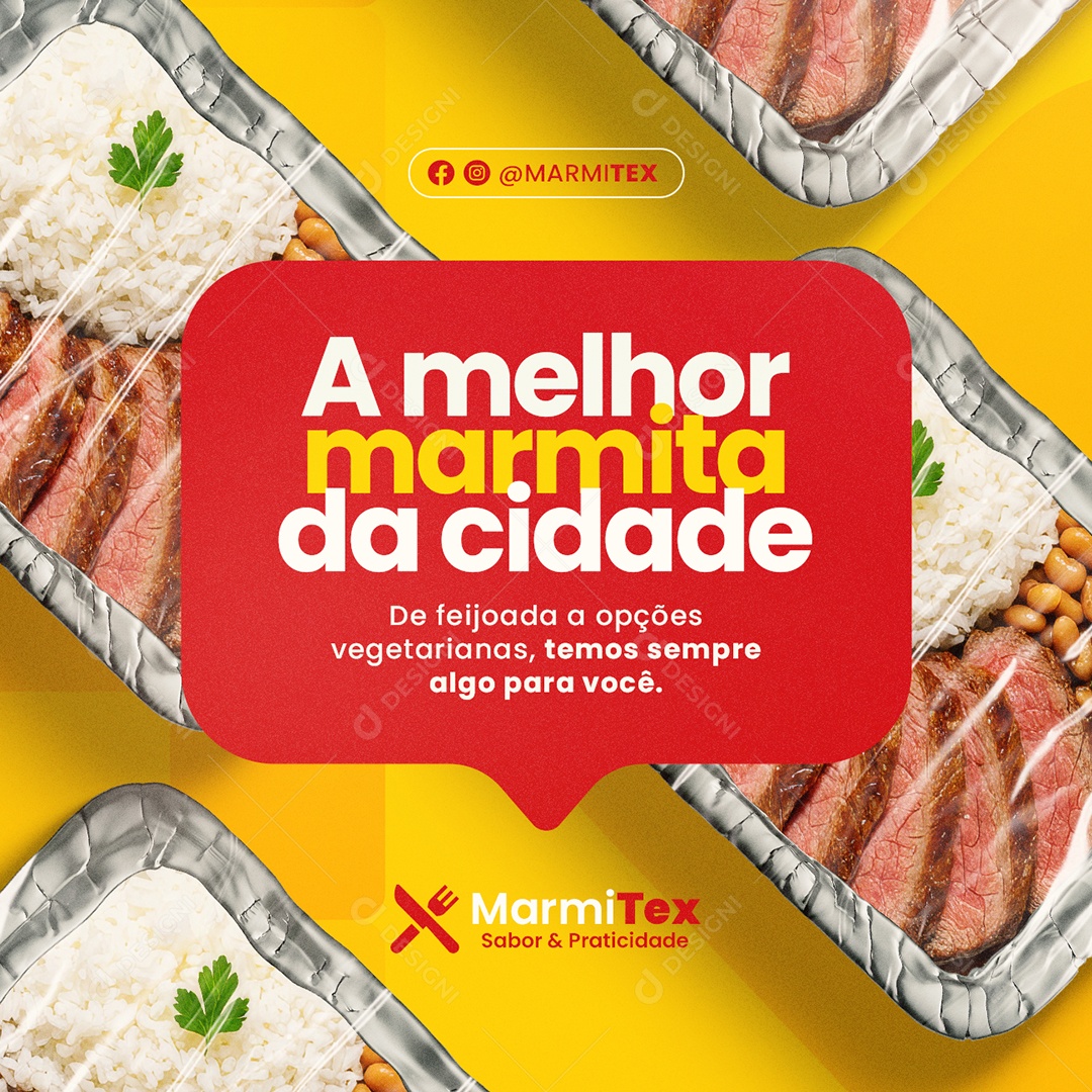 A Melhor Marmita da Cidade Social Media PSD Editável