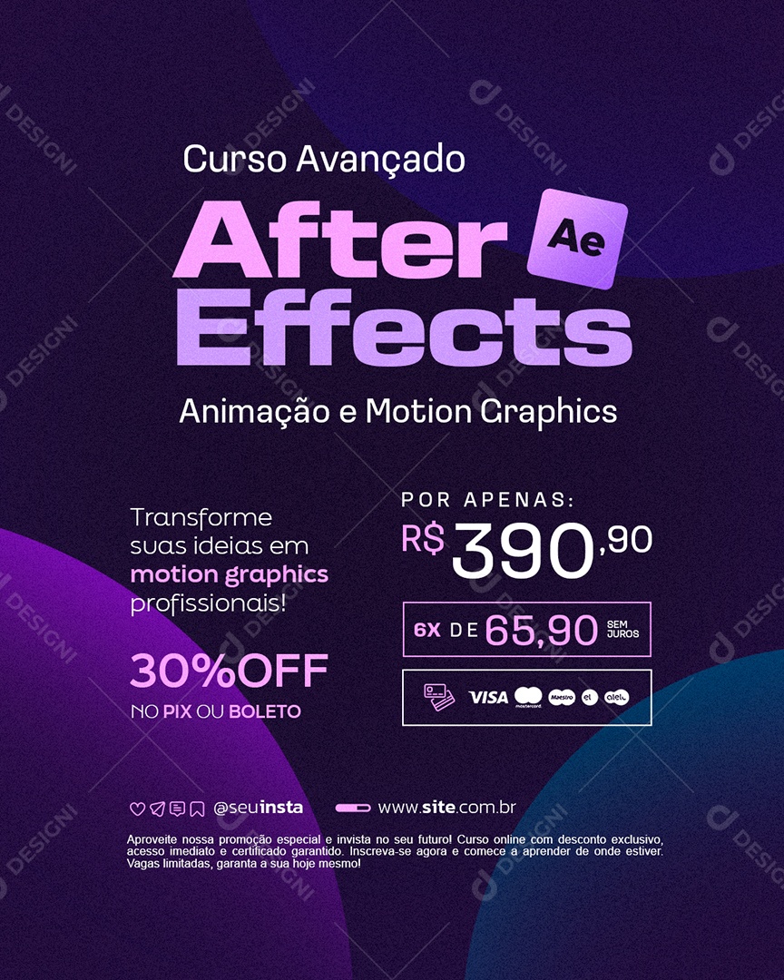 Curso Avançado After Effects Social Media PSD Editável