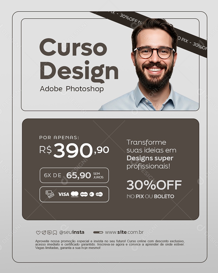 Curso Design Adobe Photoshop Social Media PSD Editável
