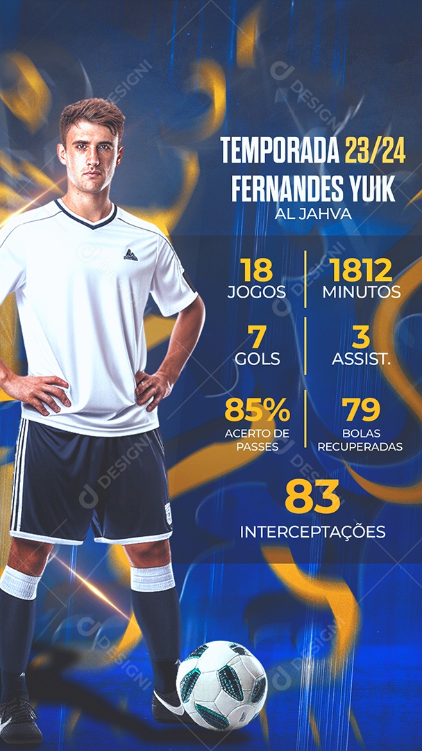 Story Futebol Temporada Fernandes Yuik Social Media PSD Editável