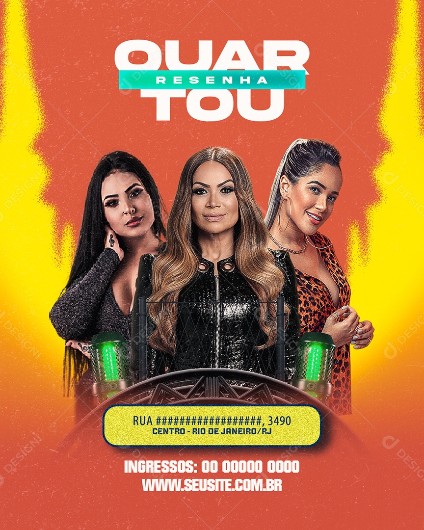 Flyer Show Resenha Quartou Social Media PSD Editável