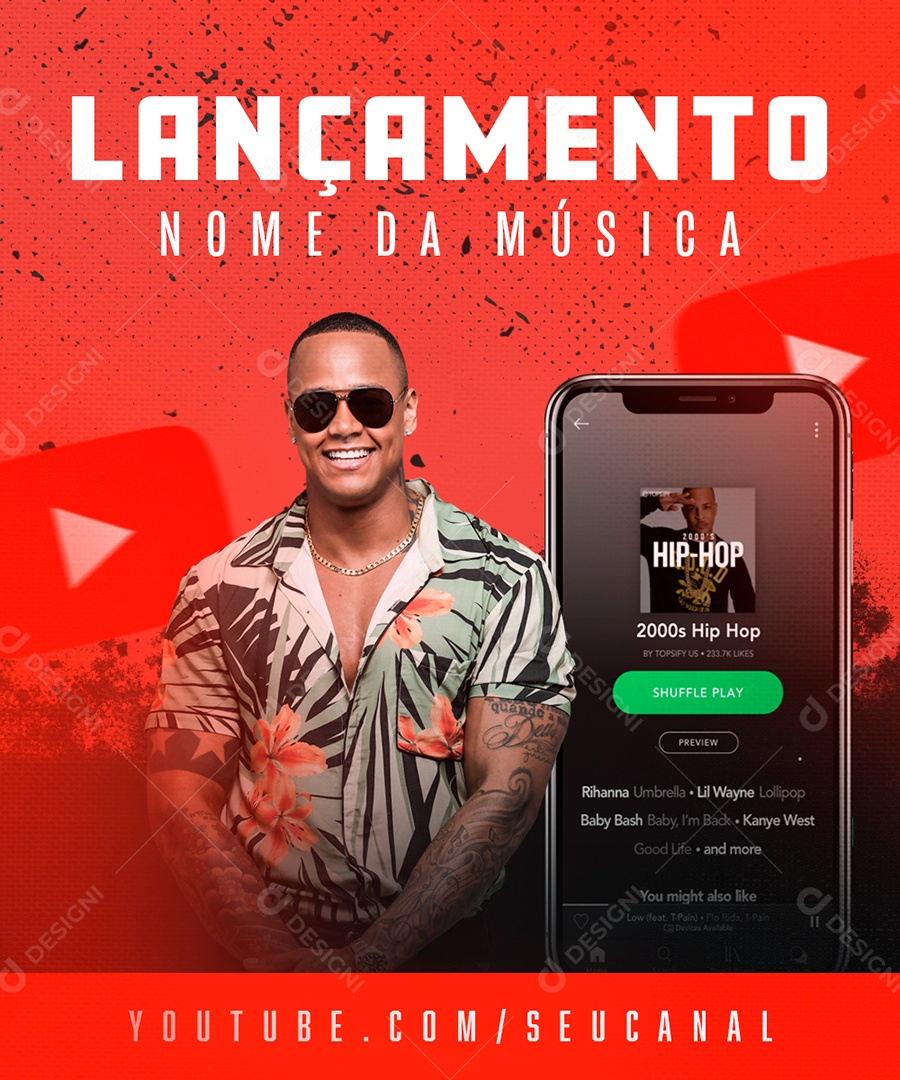 Ouça Agora Lançamento Música Social Media PSD Editável