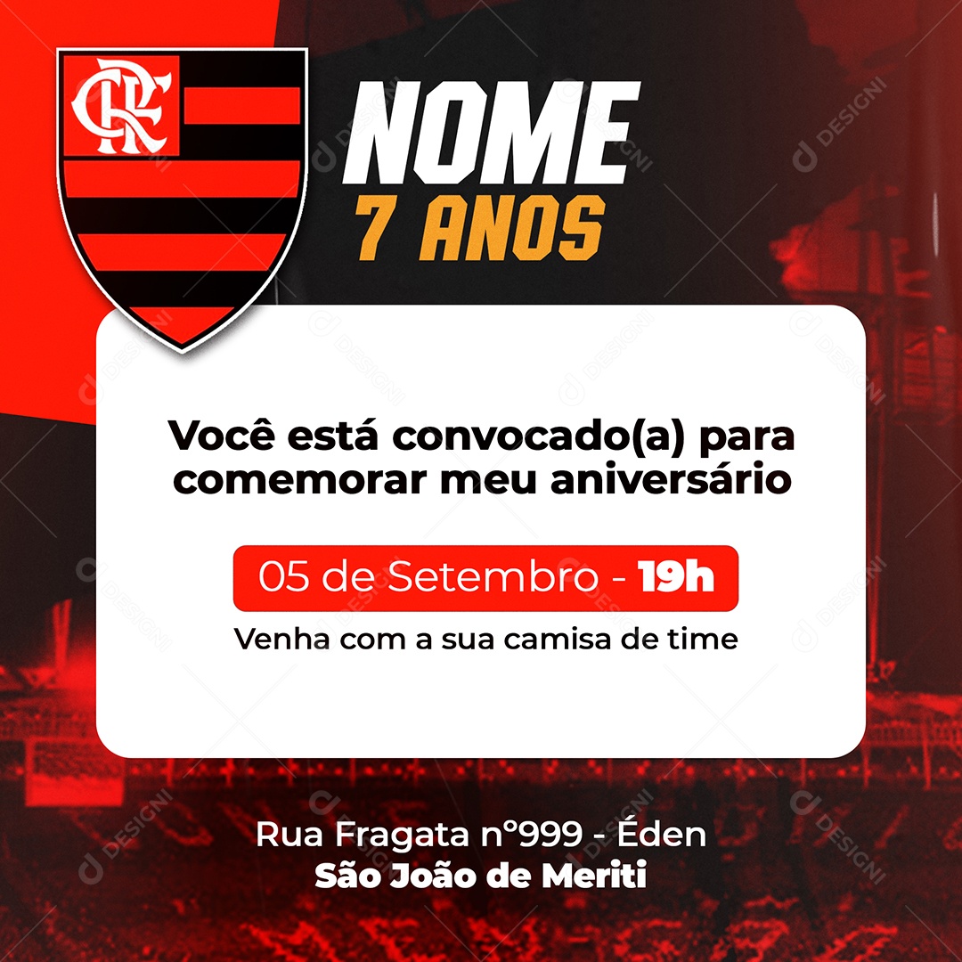 Feed Modelo de Convite de Aniversário Social Media PSD Editável