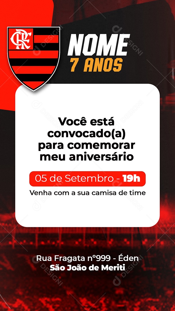 Story Modelo de Convite de Aniversário Social Media PSD Editável